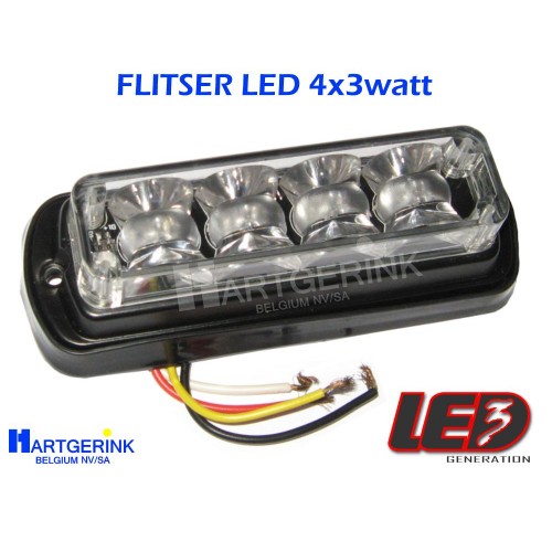 LED FLITSER AMBER 12-24V
